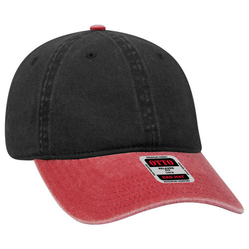 OTTO 18-202 Cotton Dad Hat Red Black