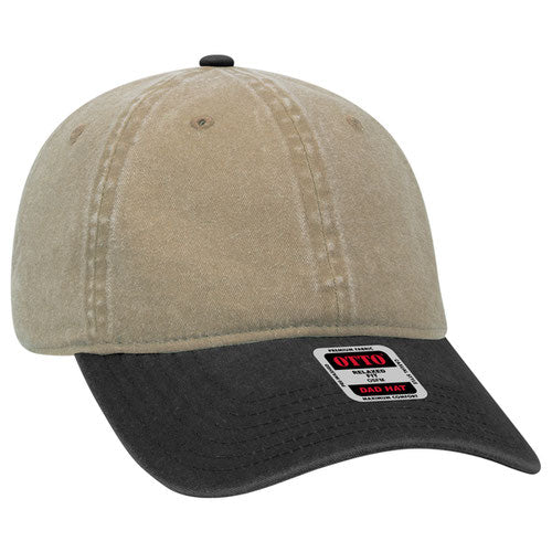 OTTO 18-202 Cotton Dad Hat Black Khaki