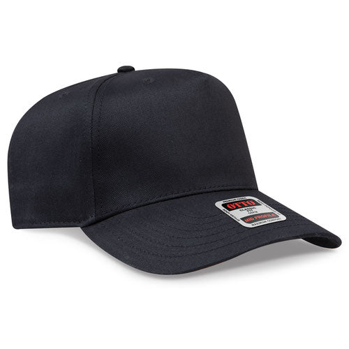 OTTO 31-069 5 Panel Structured Snapback Cap Black
