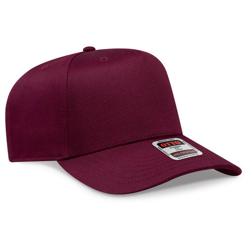OTTO 31-069 5 Panel Structured Snapback Cap Maroon