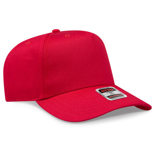 OTTO 31-069 5 Panel Structured Snapback Cap Red