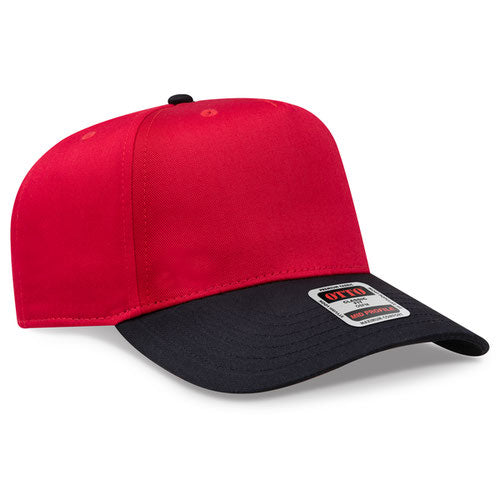 OTTO 31-069 5 Panel Structured Snapback Cap Black Red