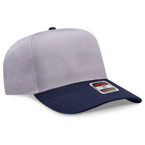 OTTO 31-069 5 Panel Structured Snapback Cap Navy Grey