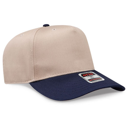 OTTO 31-069 5 Panel Structured Snapback Cap Navy Khaki