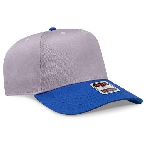 OTTO 31-069 5 Panel Structured Snapback Cap Royal Grey