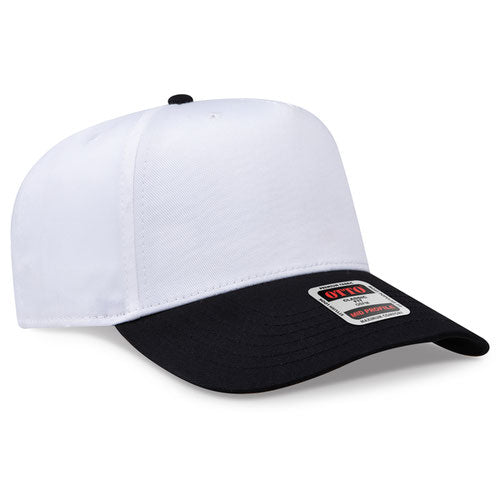 OTTO 31-069 5 Panel Structured Snapback Cap Black White