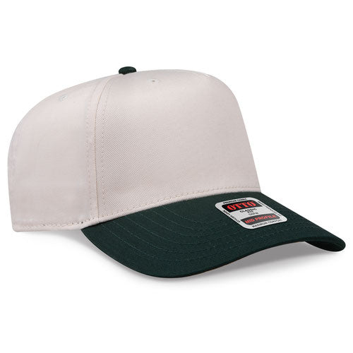 OTTO 31-069 5 Panel Structured Snapback Cap Dark Green Natural