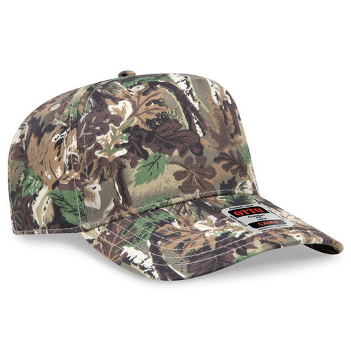 OTTO 31-069 5 Panel Structured Snapback Cap Leaf Camo