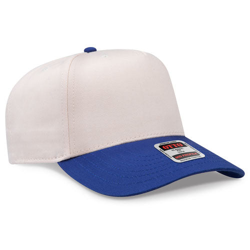 OTTO 31-069 5 Panel Structured Snapback Cap Royal Natural