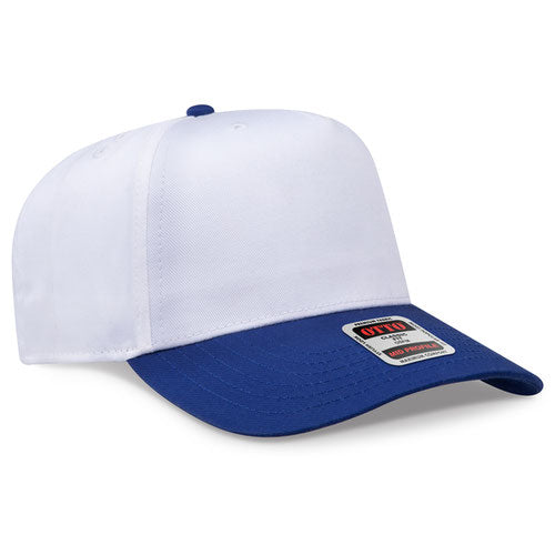 OTTO 31-069 5 Panel Structured Snapback Cap Royal White