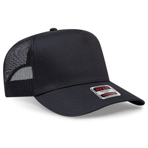 OTTO 32-285 5 Panel Structured Mesh Back Snapback Cap Black