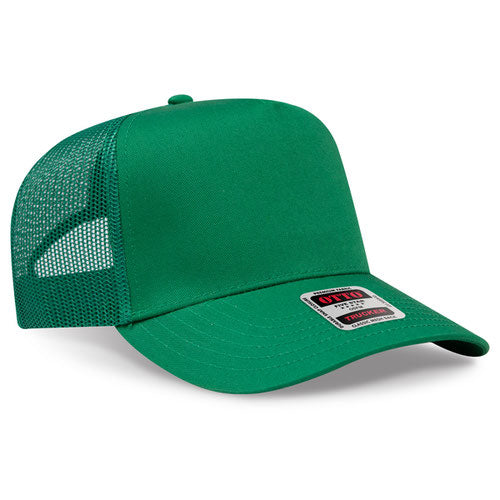OTTO 32-285 5 Panel Structured Mesh Back Snapback Cap Kelly Green