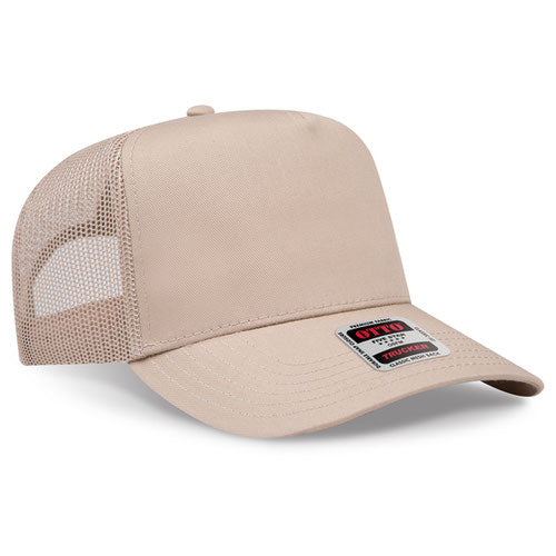 OTTO 32-285 5 Panel Structured Mesh Back Snapback Cap Khaki