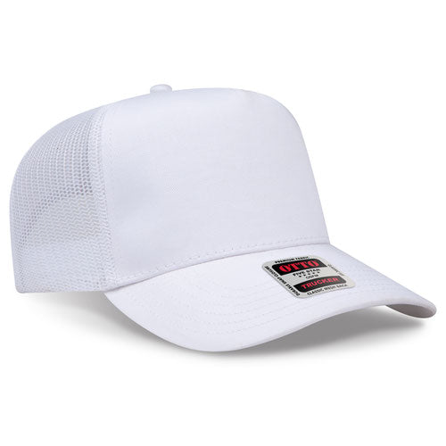 OTTO 32-285 5 Panel Structured Mesh Back Snapback Cap White