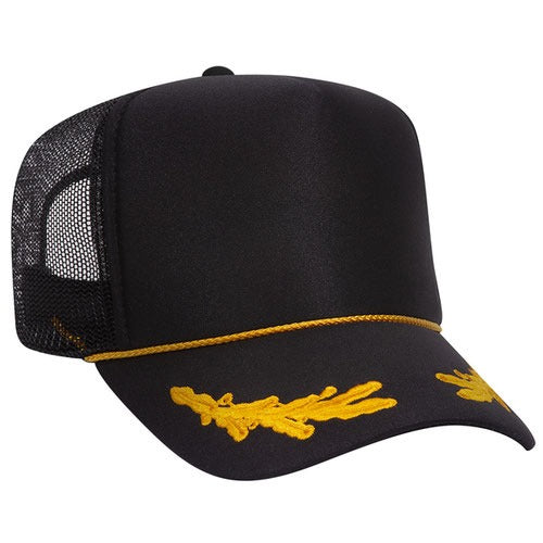 OTTO 39-165 sponge foam mesh back trucker hat - Black / Gold