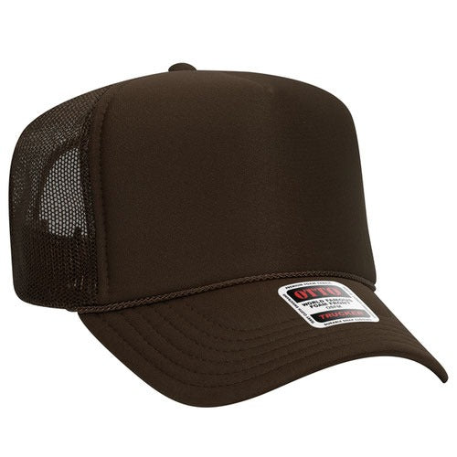 OTTO 39-165 sponge foam mesh back trucker hat - Brown