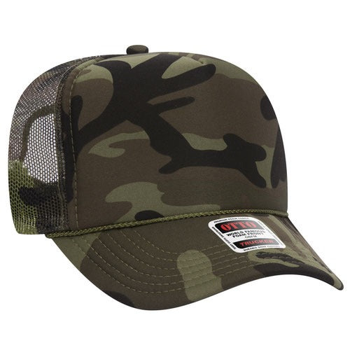 OTTO 39-165 sponge foam mesh back trucker hat - Camo