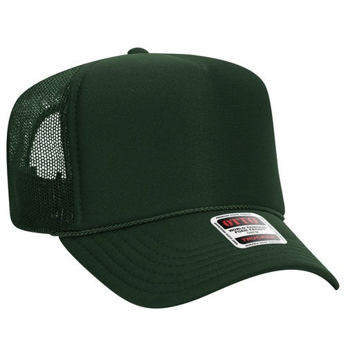 OTTO 39-165 sponge foam mesh back trucker hat - Dark Green