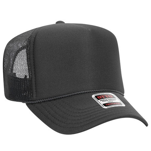 OTTO 39-165 sponge foam mesh back trucker hat - Dark Grey