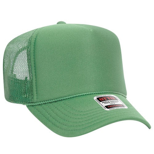 OTTO 39-165 sponge foam mesh back trucker hat - Green
