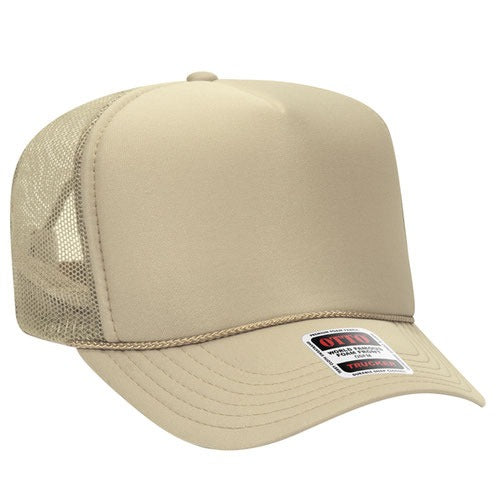 OTTO 39-165 sponge foam mesh back trucker hat - Khaki