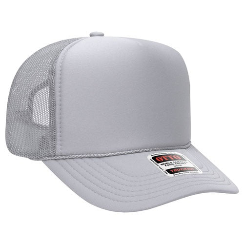 OTTO 39-165 sponge foam mesh back trucker hat - Light Grey