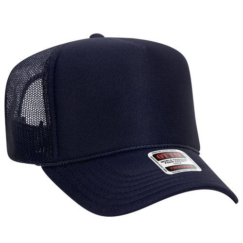 OTTO 39-165 sponge foam mesh back trucker hat - Navy