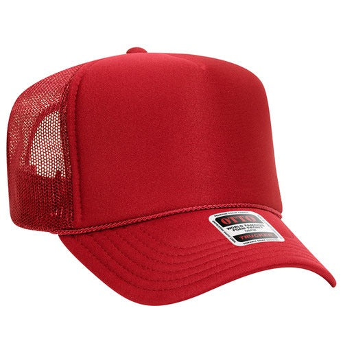OTTO 39-165 sponge foam mesh back trucker hat - Red