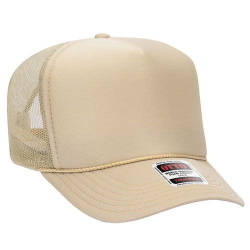OTTO 39-165 sponge foam mesh back trucker hat - Tan