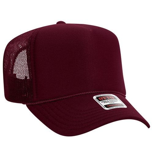 OTTO 39-165 sponge foam mesh back trucker hat - Wine