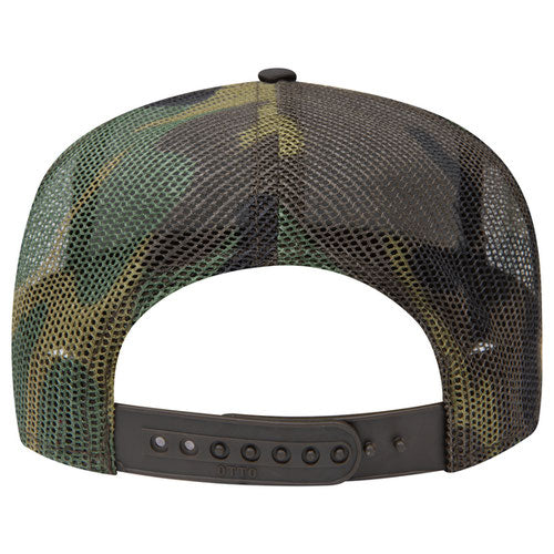 OTTO 5 Panel Structured Camo Mesh Back Snapback Cap #47-049