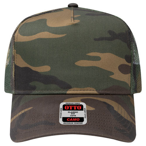 OTTO 5 Panel Structured Camo Mesh Back Snapback Cap #47-049
