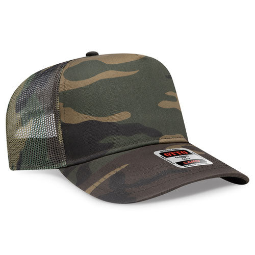 OTTO 5 Panel Structured Camo Mesh Back Snapback Cap #47-049