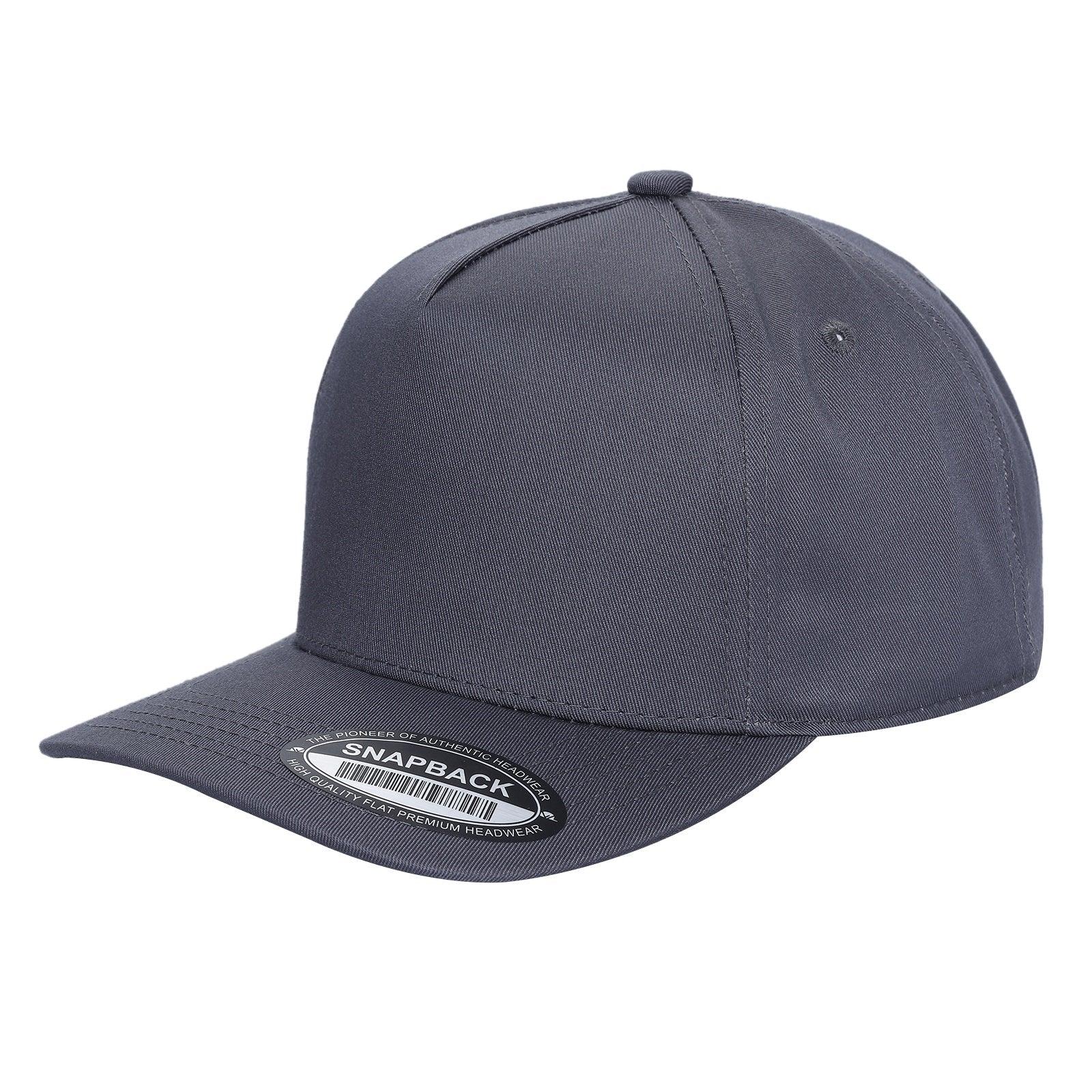 500 5 Panel Structured Snapback Cap Dark Grey