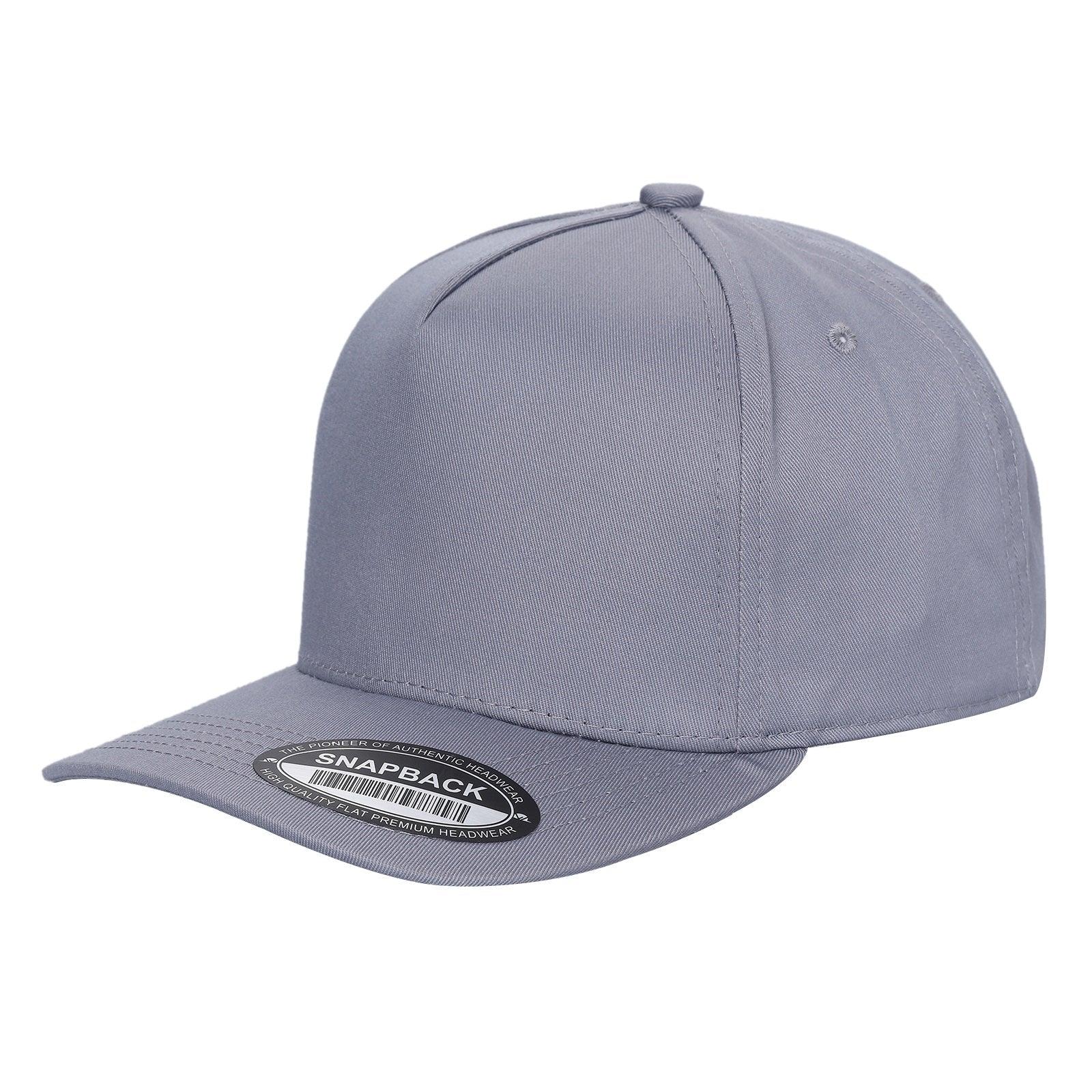 500 5 Panel Structured Snapback Cap Light Grey