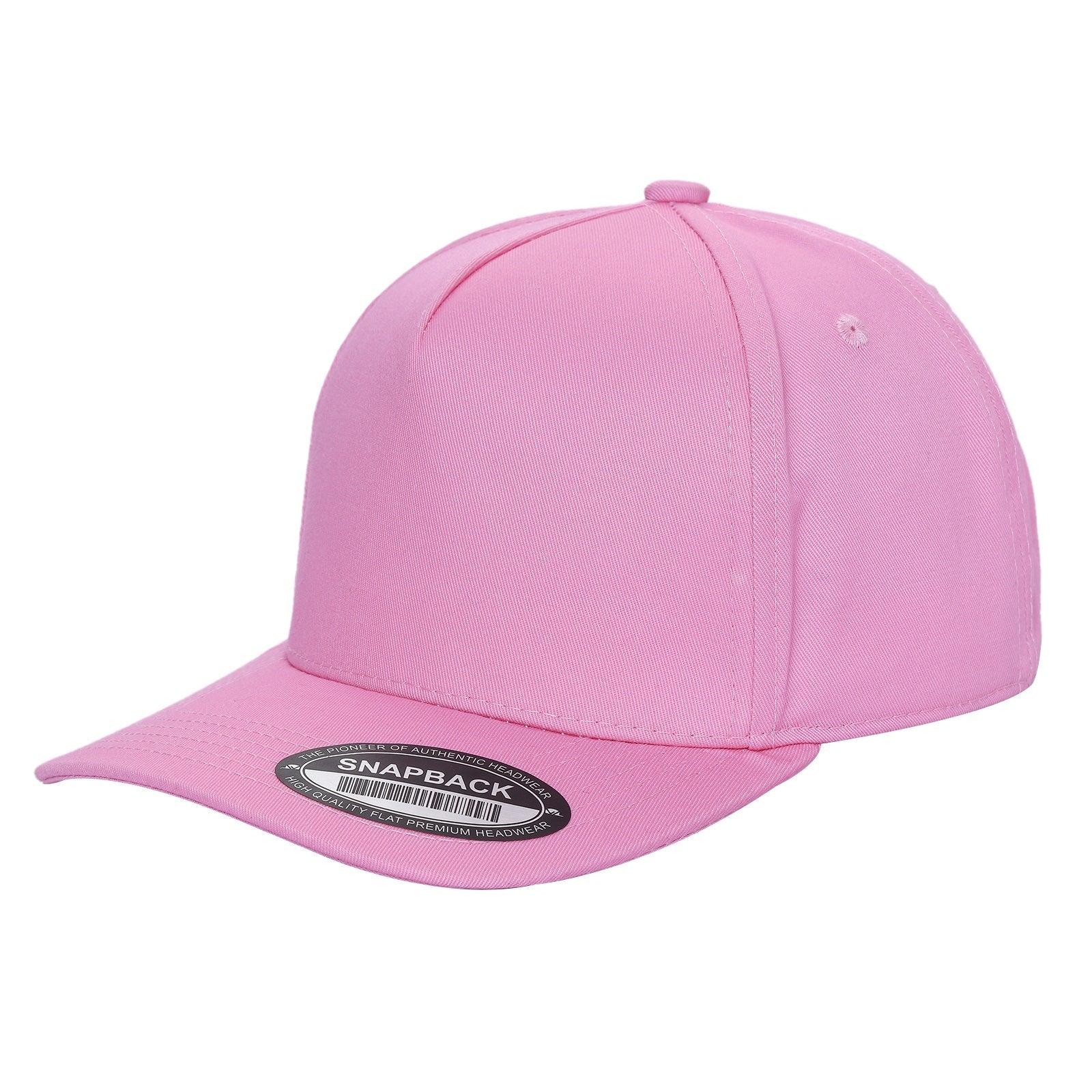 500 5 Panel Structured Snapback Cap Pink