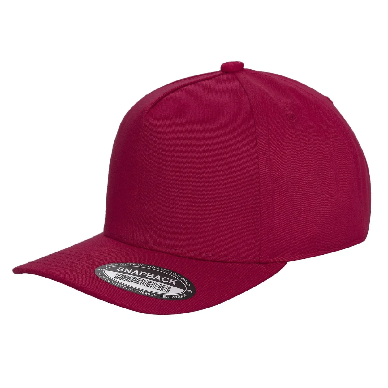 500 5 Panel Structured Snapback Cap Red