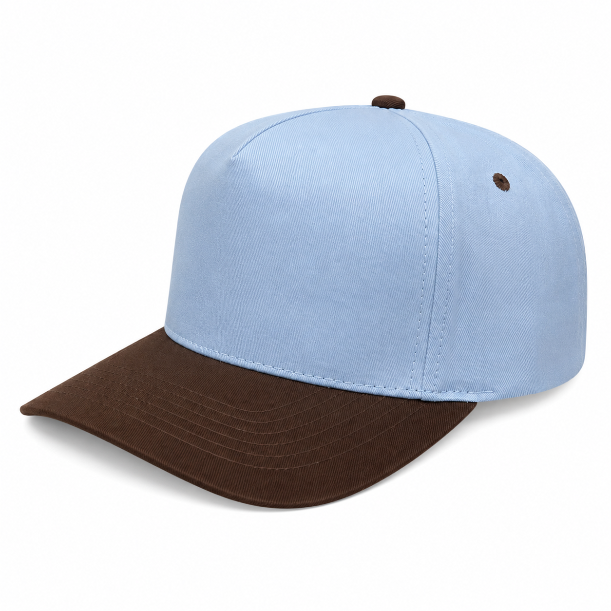 500 5 Panel Two-Tone Structured Snapback Cap Sky Brown