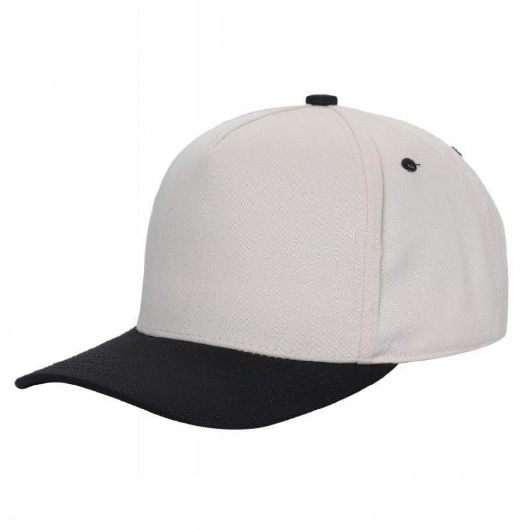 500 5 Panel Two-Tone Structured Snapback Cap Tan Black