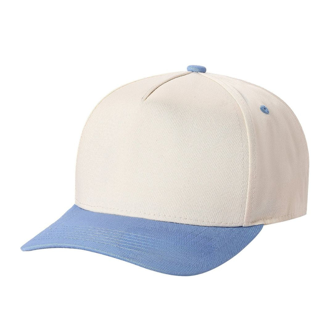 500 5 Panel Two-Tone Structured Snapback Cap Tan Sky