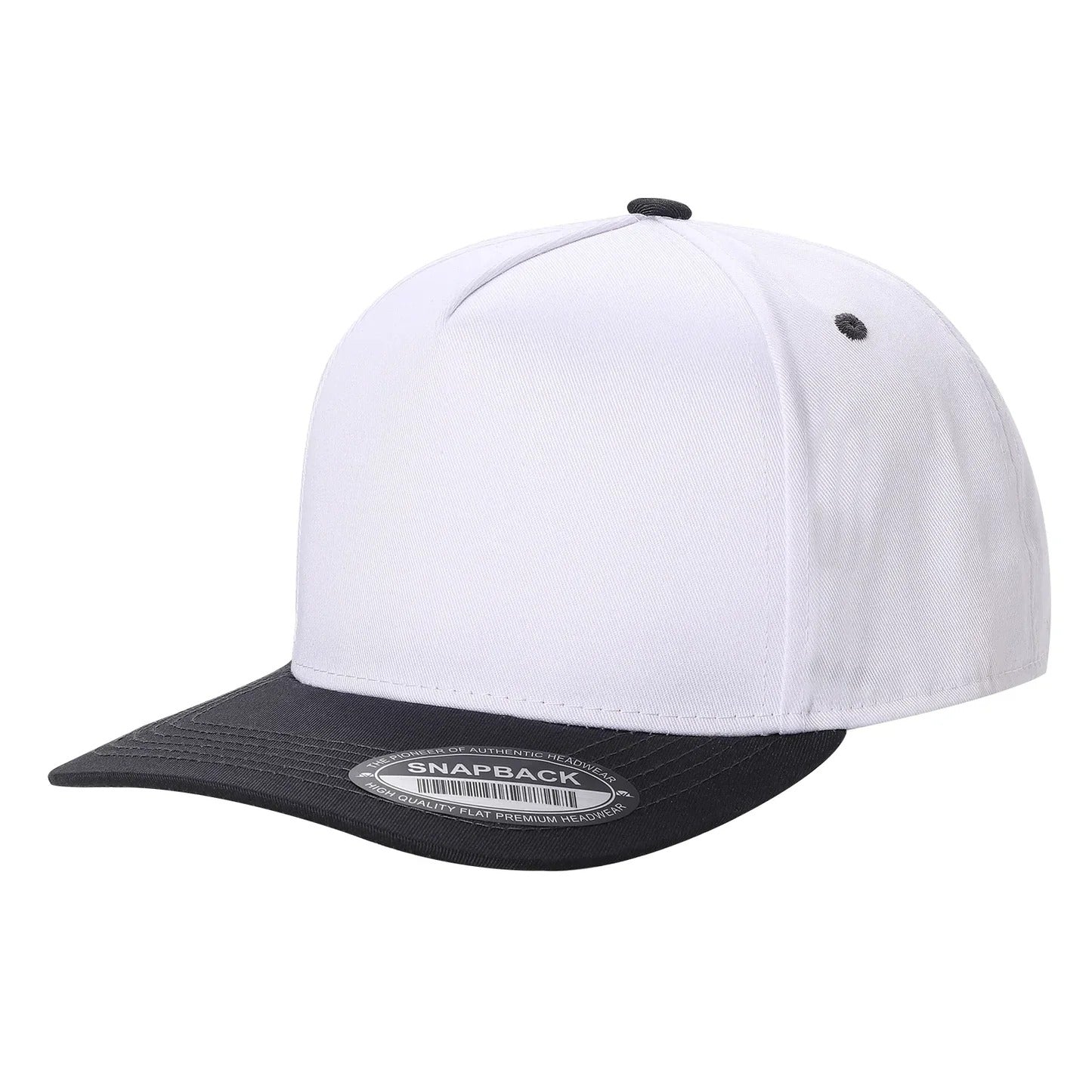 500 5 Panel Two-Tone Structured Snapback Cap White Charcoal
