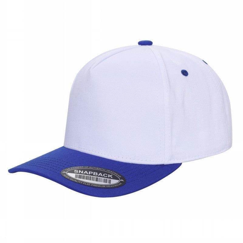 500 5 Panel Two-Tone Structured Snapback Cap White Royal