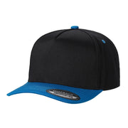 500 5 Panel Two-Tone Structured Snapback Cap Black Blue