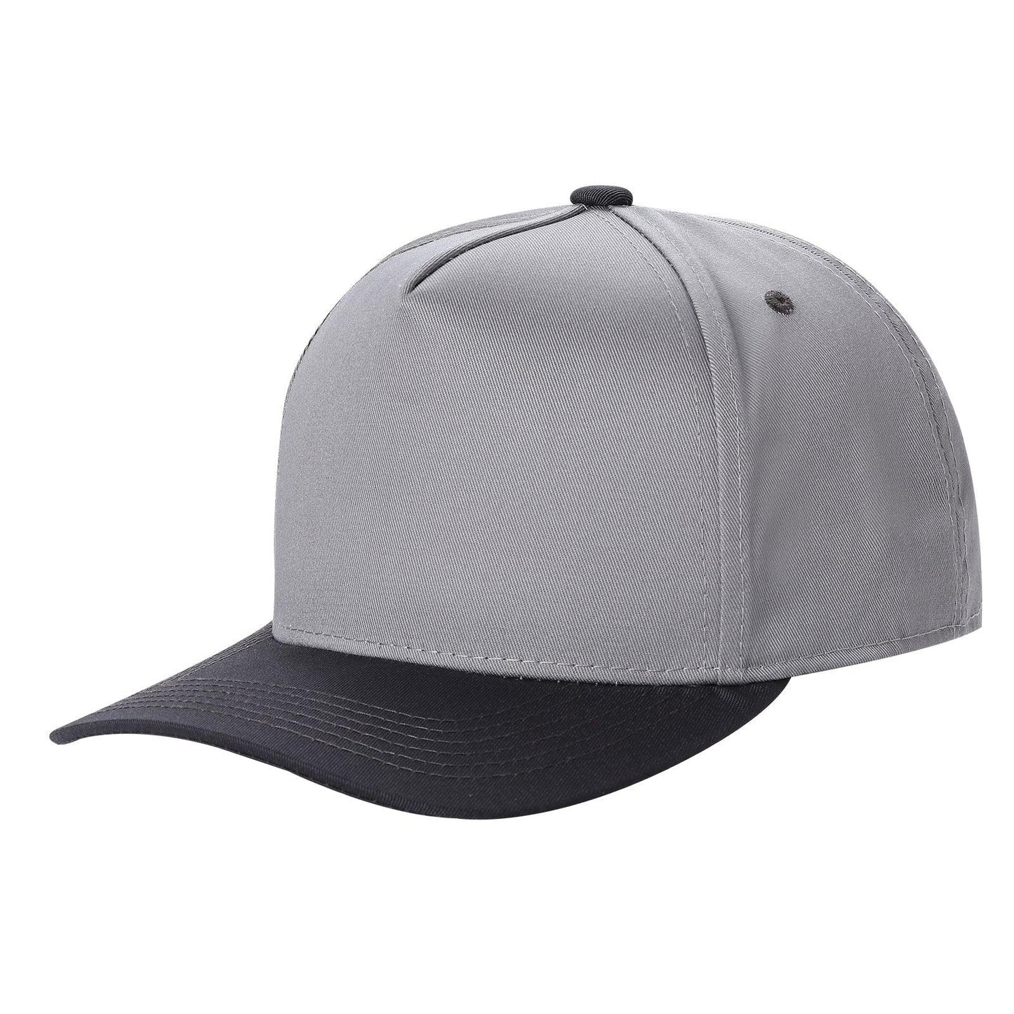 500 5 Panel Two-Tone Structured Snapback Cap Grey Black