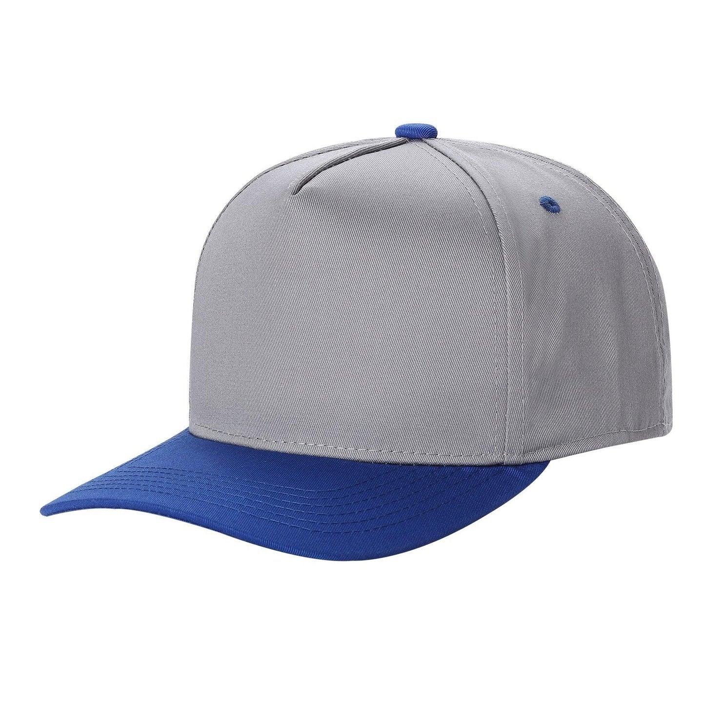 500 5 Panel Two-Tone Structured Snapback Cap Grey Royal