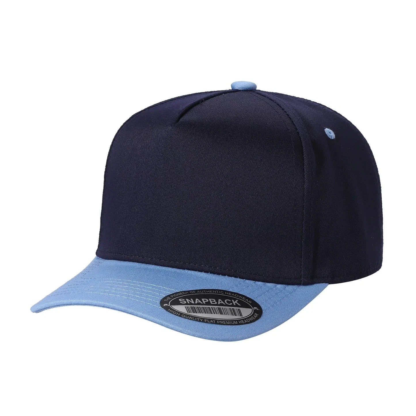 500 5 Panel Two-Tone Structured Snapback Cap Navy Sky