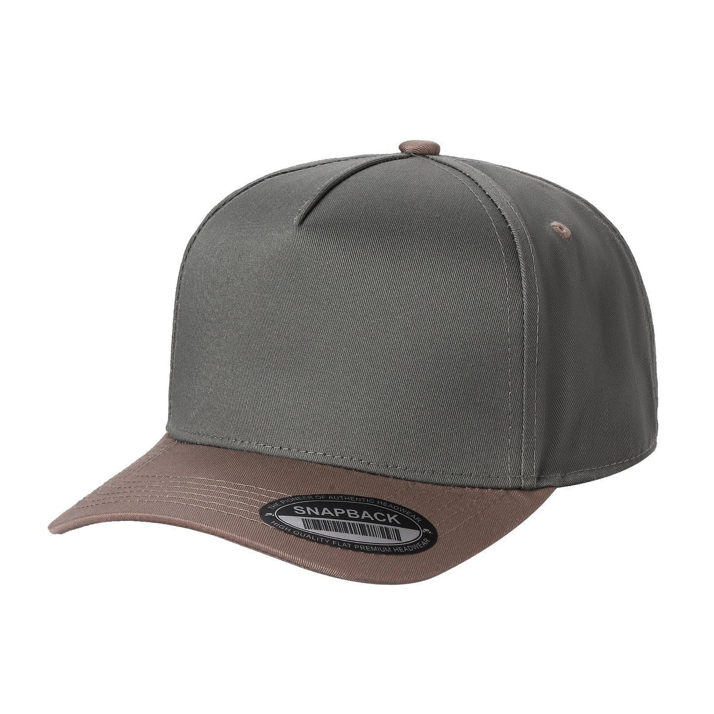 500 5 Panel Two-Tone Structured Snapback Cap Olive Khaki