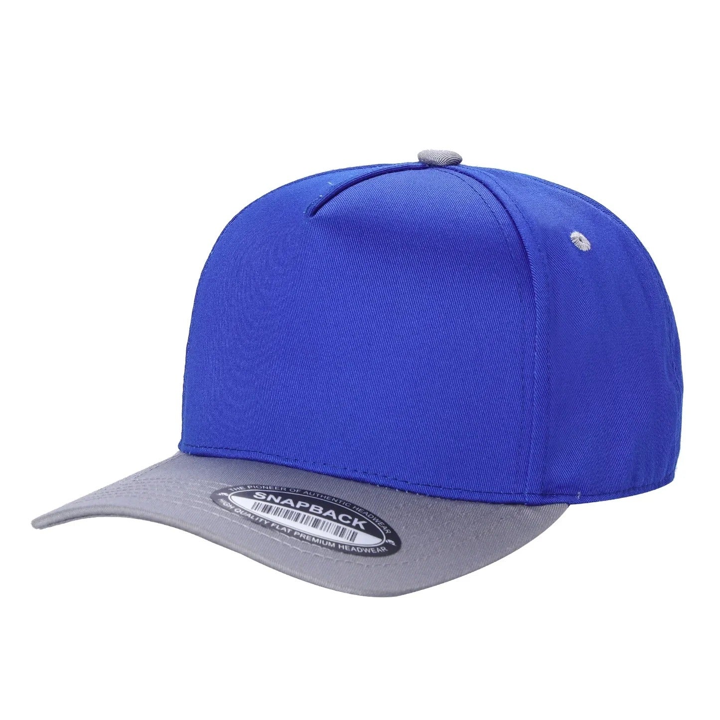 500 5 Panel Two-Tone Structured Snapback Cap Royal Grey