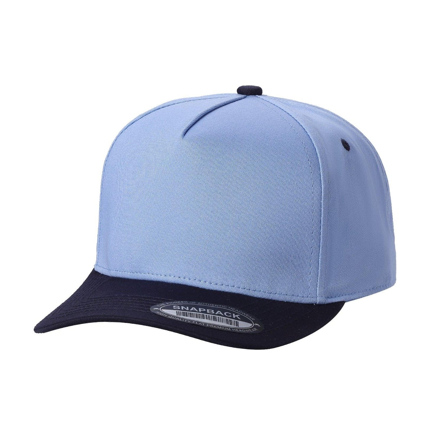 500 5 Panel Two-Tone Structured Snapback Cap Sky Navy