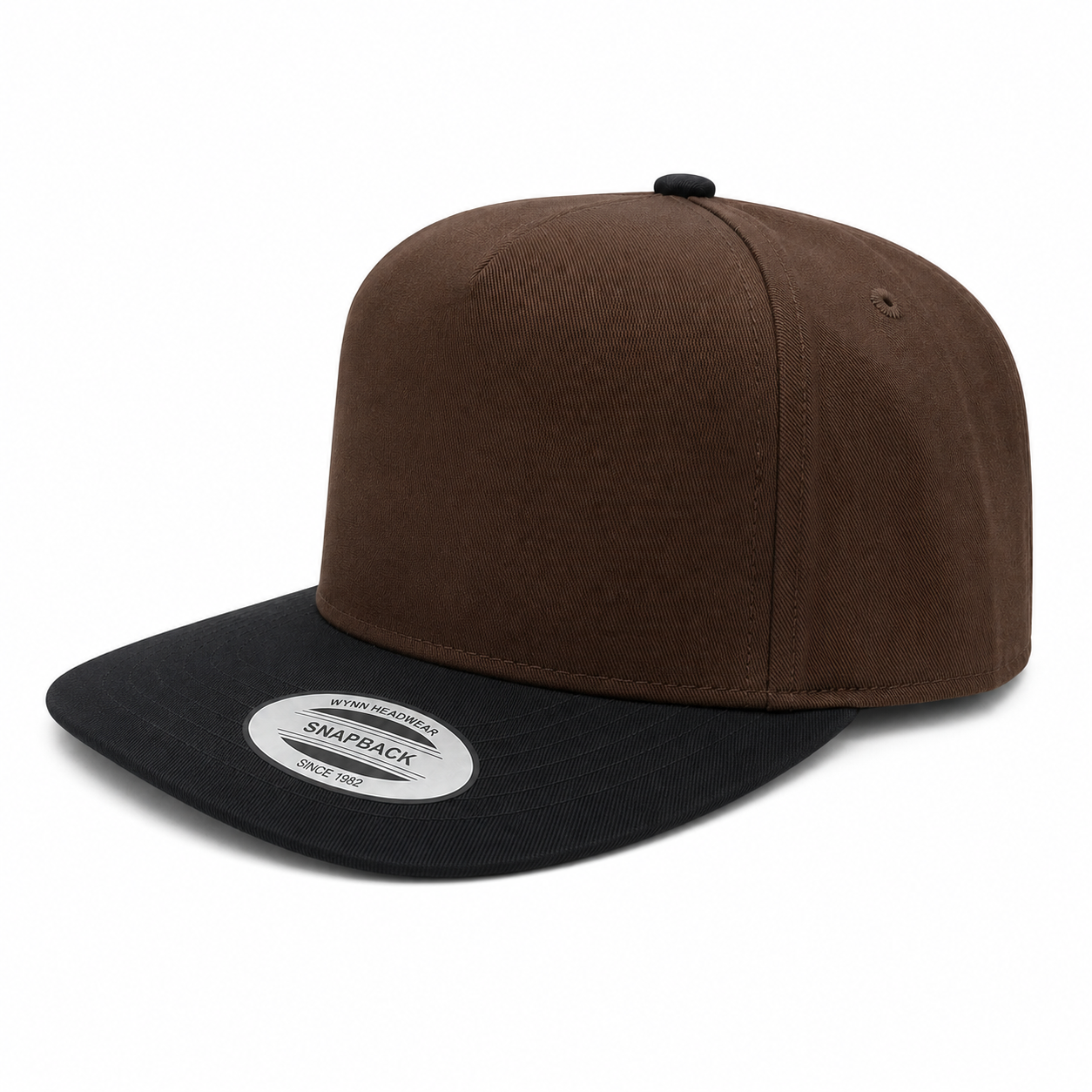 500 5 Panel Two-Tone Structured Snapback Cap Brown Black